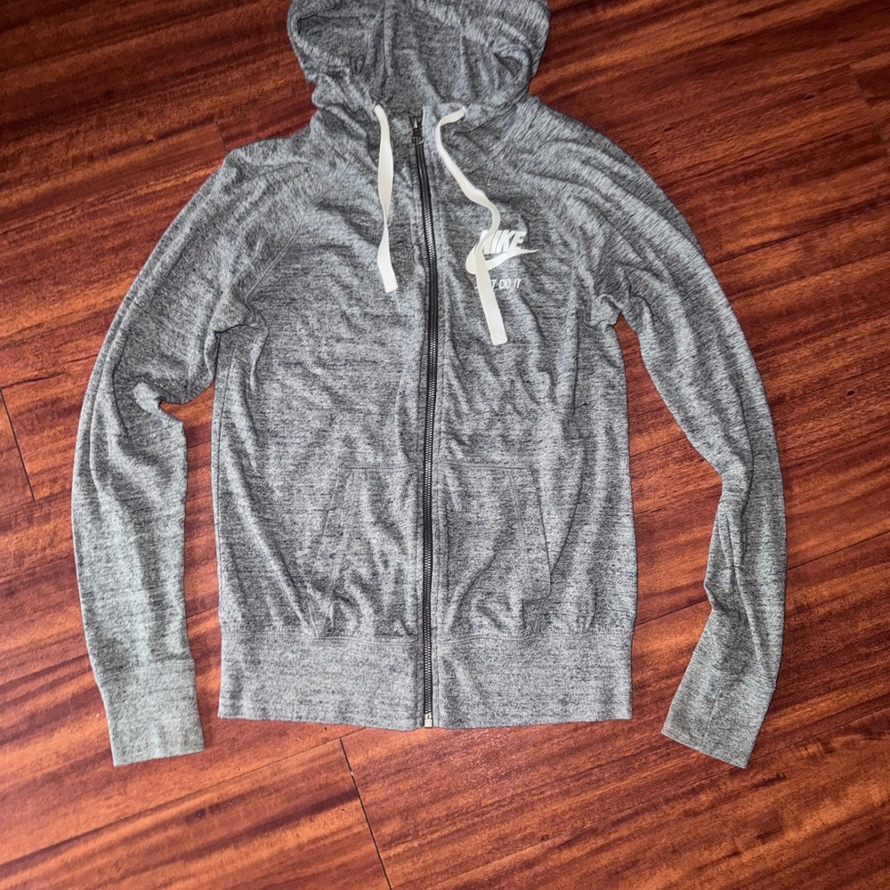 Nike Heather Gray Hoodie with White Accents